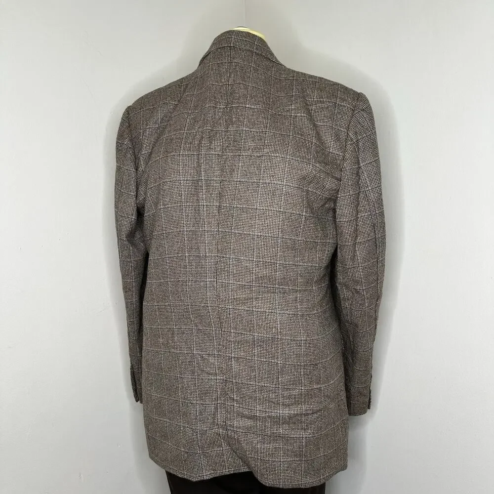 Astor Black Mens 43R Cashmere Blazer Brown XL Sport Coat Jacket Surgeon Cuffs